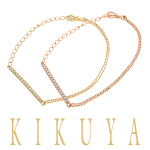 [KIKUYA] （計0.20ct〜0.22ct）K18ダイヤブレスレット