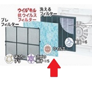 【トヨトミ製】空気清浄機 AC-V20D専用　交換用抗ウイルスフィルター ACF-V20