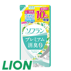 [ライオン] ソフランプレミアム消臭 フルーティグリーンアロマ替え増量・４コ