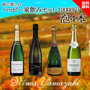 [ヴィノスやまざき]秋に楽しむハッピー家飲みセット 10000円 泡4