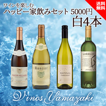 [ヴィノスやまざき]ワインを楽しむハッピーセット 5000円 白4