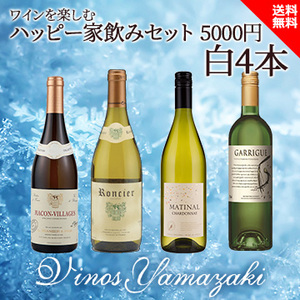[酒]ワインを楽しむハッピーセット 5000円 白4