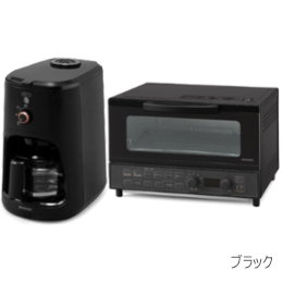 [アイリスオーヤマ] 朝食家電2点セット 全自動コーヒーメーカー+マイコン式オーブントースター 