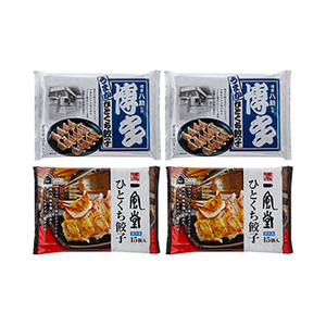 ★「一風堂」&「博多八助」 監修 ひとくち餃子セット(2種計4袋)