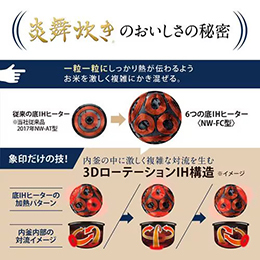 象印マホービン NW-FC10-BZ 圧力IH炊飯ジャー 炎舞炊き 5.5合炊き 濃墨