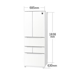 【無料長期保証1+5年付き】シャープ SJ-MF51M プラズマクラスター冷蔵庫 6ドア 505L・フレンチ Fit63 ラスティックホワイト