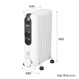 オイルヒーター デロンギ 8畳   RHJ35M0812-DG アミカルド オイルヒーター 1200W 8〜10畳 ピュアホワイト＋ブラック