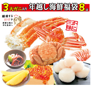 [年末お届け！]北海道 三大ガニ入り年越し海鮮福袋 8点セット