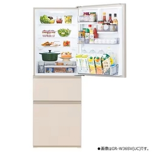 東芝 GR-W36SVL(UC) 3ドア冷凍冷蔵庫 (356L・左開き) グレインホワイトアイボリー