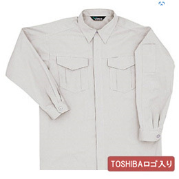 【TIPS】男女共用　綿長袖シャツ　ＧＳ２３７１上　シルバーグレーロゴ入り