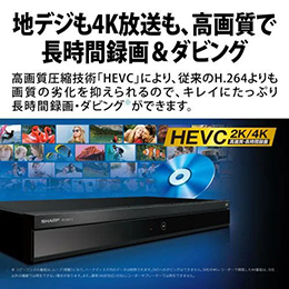 シャープ 4B-C20ET3 AQUOS 4Kレコーダー トリプルチューナー 2TB