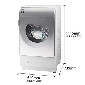 【東京都･神奈川県配送限定】シャープ ESX12C ドラム式洗濯機 右開き 洗濯12kg・乾燥6kg クリスタルシルバー ★在庫一掃品★
