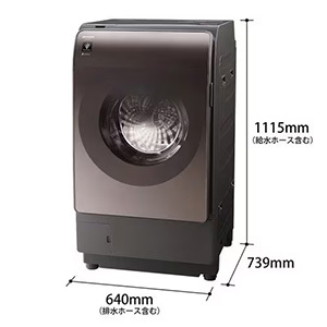 【無料長期保証1+3年付き】シャープ ESX12C ドラム式洗濯機 左開き 洗濯12kg・乾燥6kg リッチブラウン
