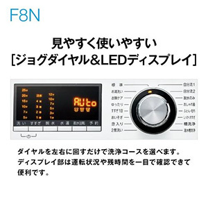 AQUA AQW-F8N(W) ドラム式全自動洗濯機 8kg ホワイト AQWF8N(W)
