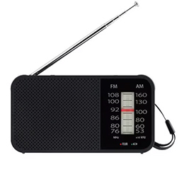 東芝 TY-KCR1(K) ポータブル充電ラジオ Aurex ワイドFM対応 LEDライト搭載 ブラック