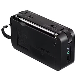 東芝 TY-KCR1(K) ポータブル充電ラジオ Aurex ワイドFM対応 LEDライト搭載 ブラック