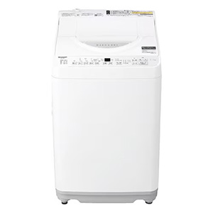 シャープ ESTX6J 縦型洗濯乾燥機 洗濯:6.5kg ヒーター乾燥:3.5kg ホワイト系