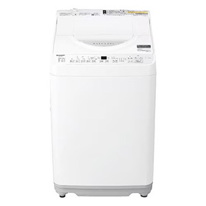 シャープ ESTX6J 縦型洗濯乾燥機 洗濯:6.5kg ヒーター乾燥:3.5kg ホワイト系