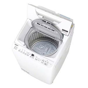 シャープ ESTX6J 縦型洗濯乾燥機 洗濯:6.5kg ヒーター乾燥:3.5kg ホワイト系