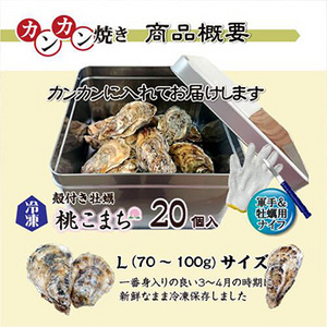 [まるか水産] 【牡蠣のカンカン焼き】冷凍 殻付き牡蠣/桃こまち 20個 kaki-100-f