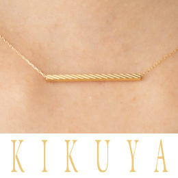 [KIKUYA] K18 バーモチーフネックレス