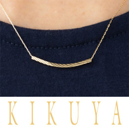 [KIKUYA] K18 スマイルカーブネックレス