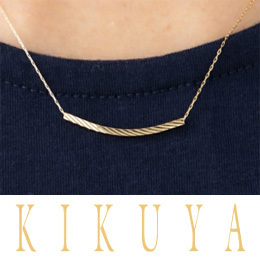 [KIKUYA] K18 スマイルカーブネックレス