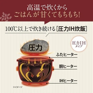象印マホービン NW-YB10-BZ 圧力IH炊飯ジャー 極め炊き 5.5合炊き スレートブラック