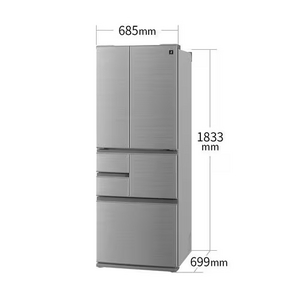 シャープ 冷蔵庫 502L 観音開き 6ドア 幅68.5cm メガ冷凍室 プラズマクラスター 真ん中野菜室 SJ-X502P-S シルバー系 2025年製