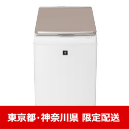 【東京都・神奈川県配送限定】シャープ 洗濯乾燥機 洗濯：8.0kg 乾燥：4.5kg 幅60cm 穴なしサイクロン洗浄 温つけおき洗い AI標準コース ES-PW8J-C ベージュ系 2024年製 ★在庫一掃品★