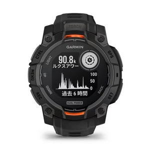GARMIN 010-02934-30 Instinct 3 45mm Dual Power Black Bezel with Black Band 防水対応 