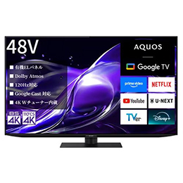 【無料長期保証1+3年付き】 SHARP 4T-C48HQ2 48V型 有機ELテレビ AQUOS OLED