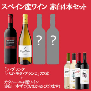 【酒】スペイン産ワイン 赤白4本セット