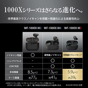 ソニー ワイヤレス イヤホン 左右分離 ハイレゾ ノイズキャンセリング IPX4 最大36時間 USB-C WF-1000XM5 WF1000XM5B ブラック系