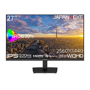 JAPANNEXT 27インチ IPSパネル搭載 WQHD液晶モニター HDR sRGB：99％ JN-IPS273WQHD