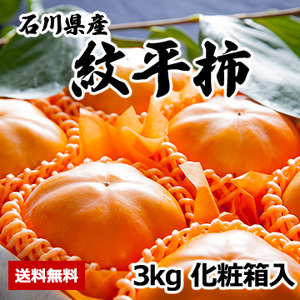 【11月上旬以降のお届け予定】[一富士][石川県産]紋平柿 約3kg 化粧箱入