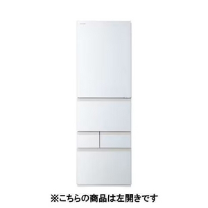 東芝 冷蔵庫 411L 5ドア 左開き 幅 60cm 真ん中野菜室 一気冷凍 節電モード ベジータ GR-Y41GXKL(EW) ホワイト系