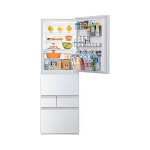 東芝 冷蔵庫 411L 5ドア 右開き 幅 60cm 真ん中野菜室 一気冷凍 節電モード ベジータ GR-Y41GXK(EW) ホワイト系