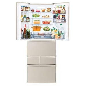 東芝 冷蔵庫 462L 6ドア 観音開き 幅 65cm 摘みたて野菜室 速鮮チルド ベジータ GR-Y460FK(EC) ゴールド系