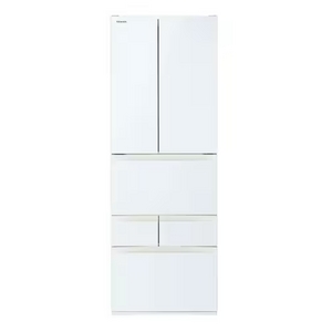 東芝 冷蔵庫 462L 6ドア 観音開き 幅 65cm 摘みたて野菜室 速鮮チルド ベジータ GR-Y460FK(EW) ホワイト系