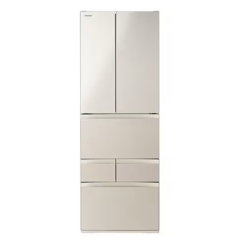 東芝 冷蔵庫 509L 6ドア 観音開き 幅 65cm 摘みたて野菜室 速鮮チルド ベジータ GR-Y510FK(EC) ゴールド系