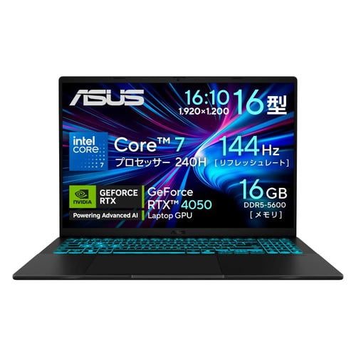 ASUS ノートPC Gaming V16 V3607VU V3607VU-C7165R4050W[16型 | WUXGA | Core 7 | 16GB | 512GB | Windows 11 Home | ブラック]