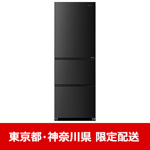 【東京都・神奈川県配送限定】 REFAGE ヤマダオリジナル冷蔵庫 358L 右開き 3ドア 幅59.8cm 自動製氷 セレクトチルド室 静音YRZ-F36MK ブラック系 2024年製★在庫一掃品★