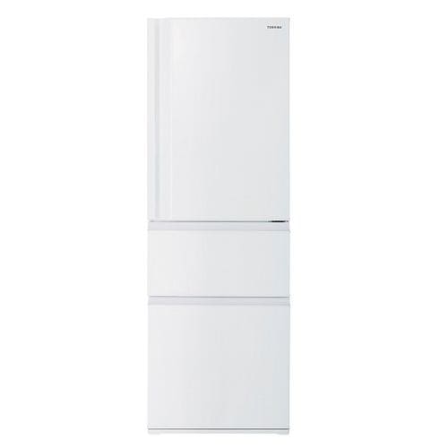 東芝 冷蔵庫 356L 右開き 3ドア 60cm うるおいラップ野菜室 3段冷凍室 GR-Y36SC(WU) ホワイト系