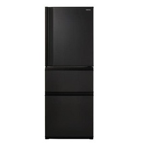 東芝 冷蔵庫 326L 右開き 3ドア 60cm うるおいラップ野菜室 3段冷凍室 GR-Y33SC(KZ) ブラック系