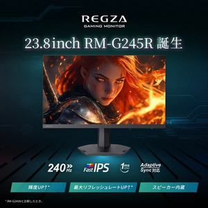 REGZA RM-G245R 23.8V型 フルHD ゲーミングモニター Fast IPSパネル採用 240Hz 1ms(GTG） sRGBカバー率 99% ブラック