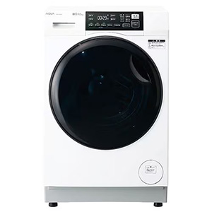 AQUA ドラム式洗濯機 左開き 洗濯8kg 乾燥4.5kg 幅59.5cm お湯洗い 除菌&無排気乾燥 まっ直ぐドラム AQW-D8A-L(W) ホワイト系