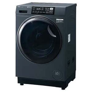 AQUA ドラム式洗濯機 左開き 洗濯8kg 乾燥4.5kg 幅59.5cm お湯洗い 除菌&無排気乾燥 まっ直ぐドラム AQW-D8A-L(K) ブラック系