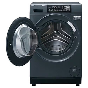 AQUA ドラム式洗濯機 左開き 洗濯8kg 乾燥4.5kg 幅59.5cm お湯洗い 除菌&無排気乾燥 まっ直ぐドラム AQW-D8A-L(K) ブラック系