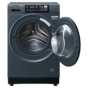 AQUA ドラム式洗濯機 右開き 洗濯8kg 乾燥4.5kg 幅59.5cm お湯洗い 除菌&無排気乾燥 まっ直ぐドラム AQW-D8A-R(K) ブラック系